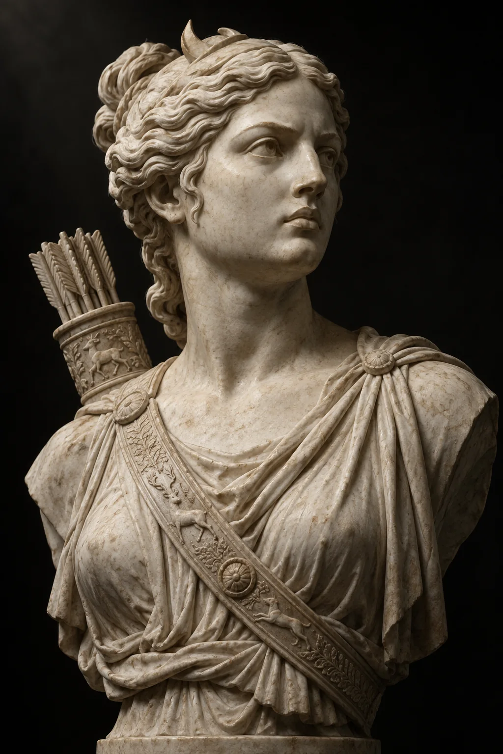 Generated sculpture portrait of Artemis