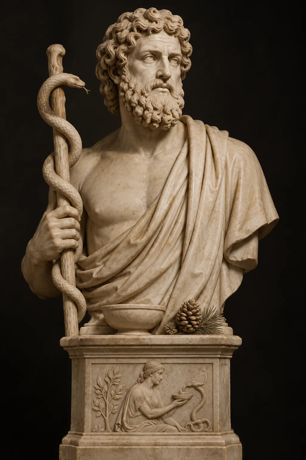 Generated sculpture portrait of Asclepius