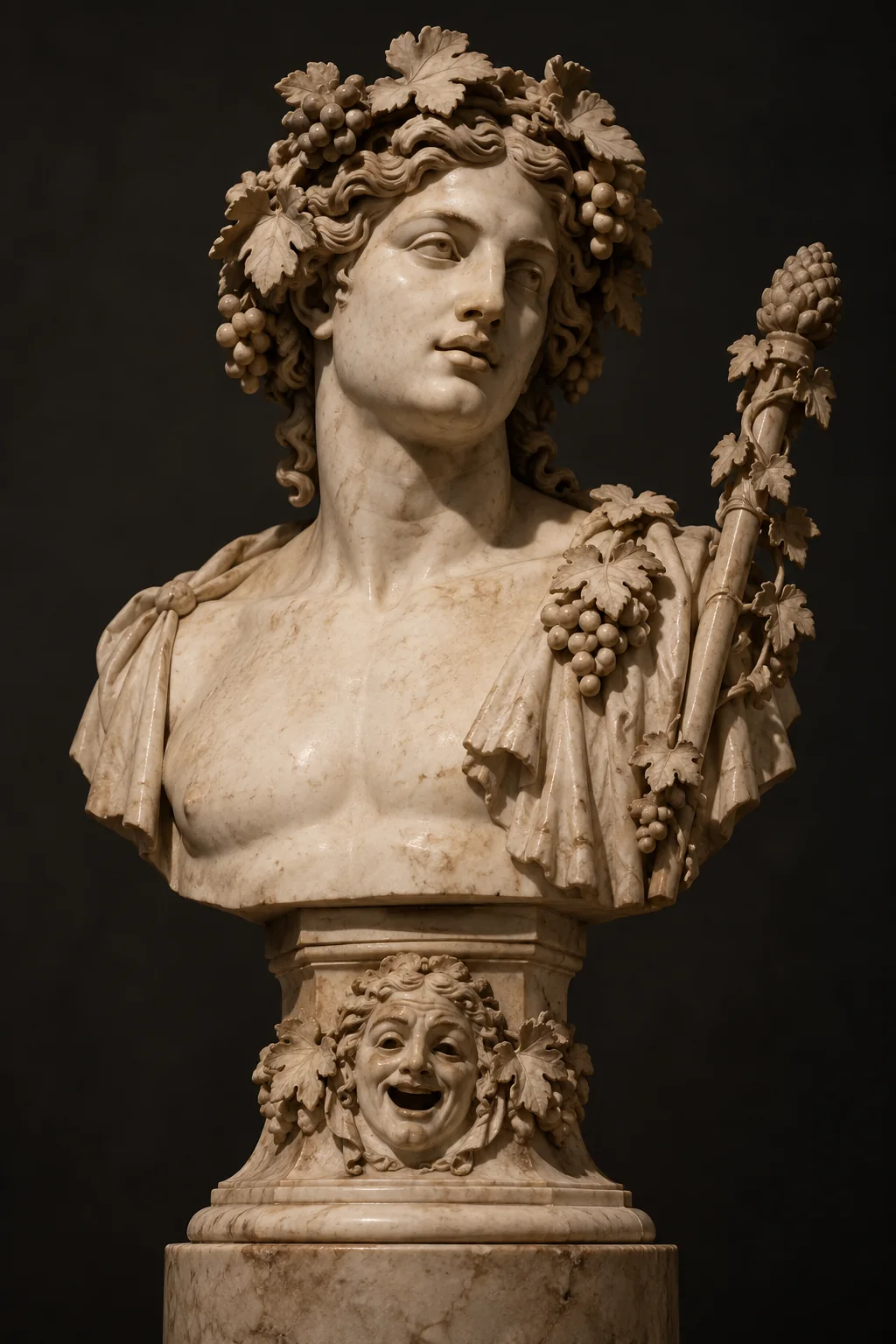 Generated sculpture portrait of Dionysus