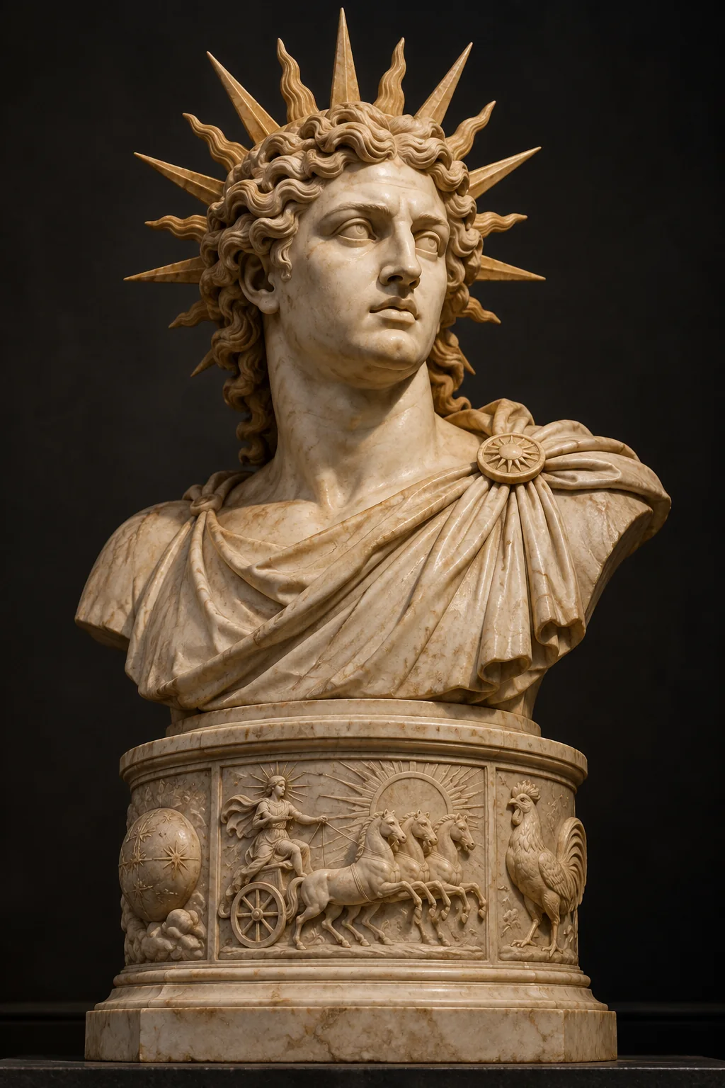 Generated sculpture portrait of Helios