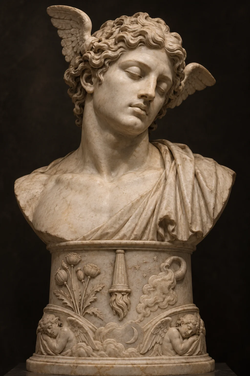 Generated sculpture portrait of Hypnos