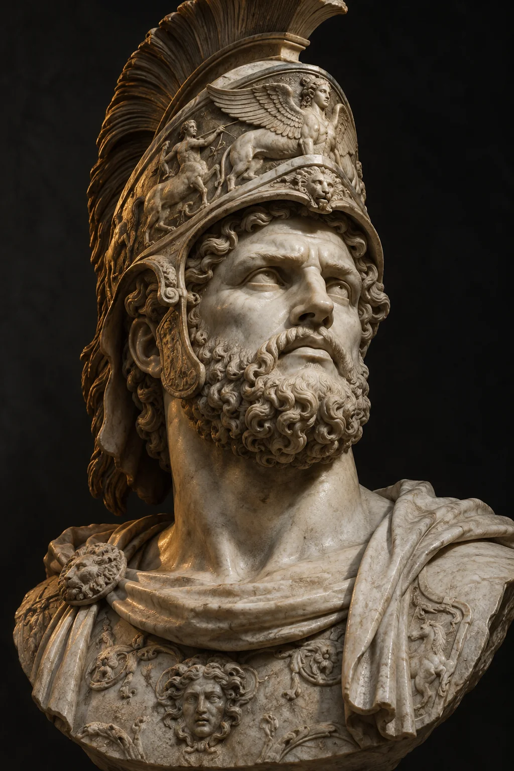 Generated sculpture portrait of Ares