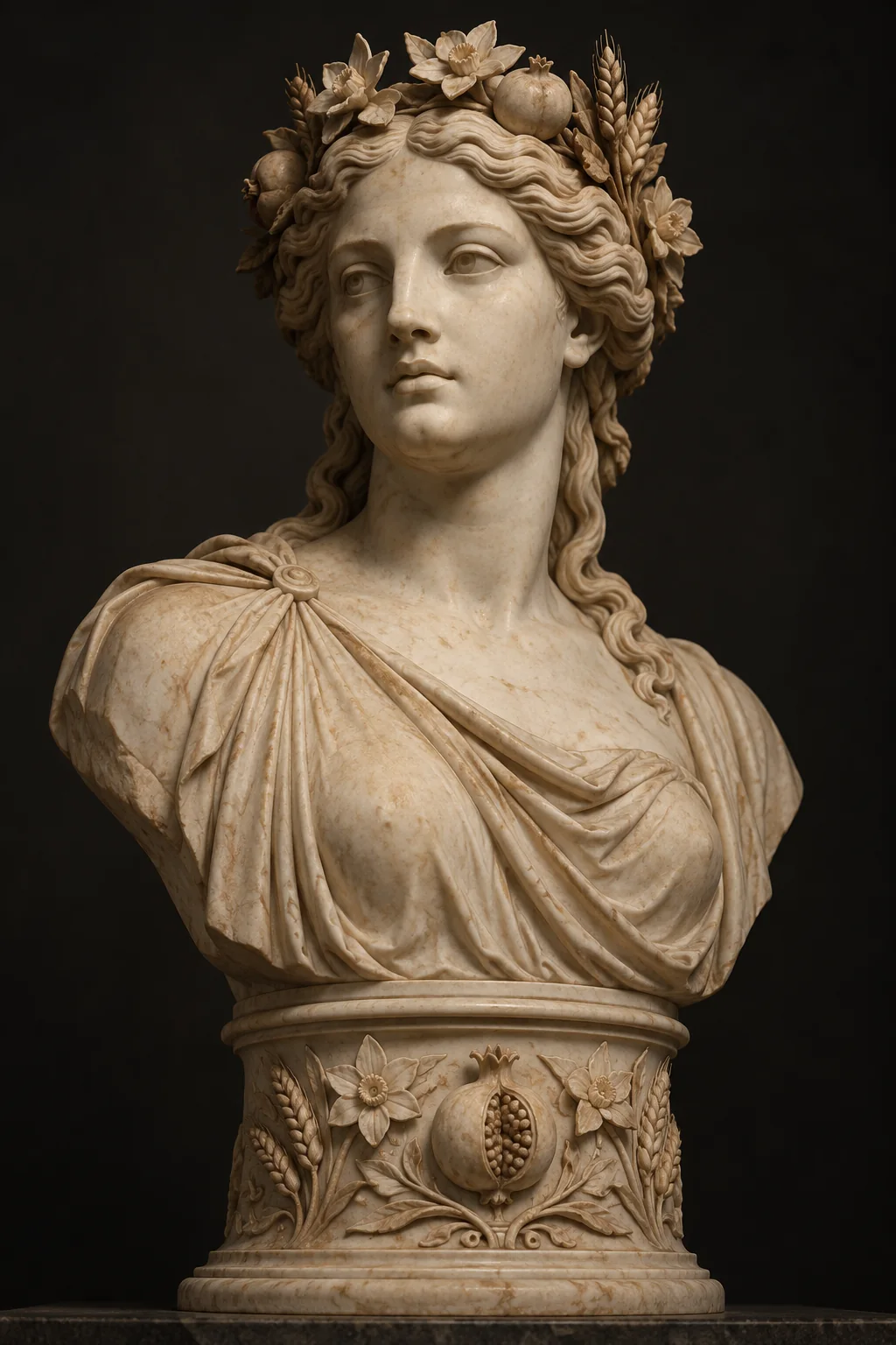 Generated sculpture portrait of Persephone