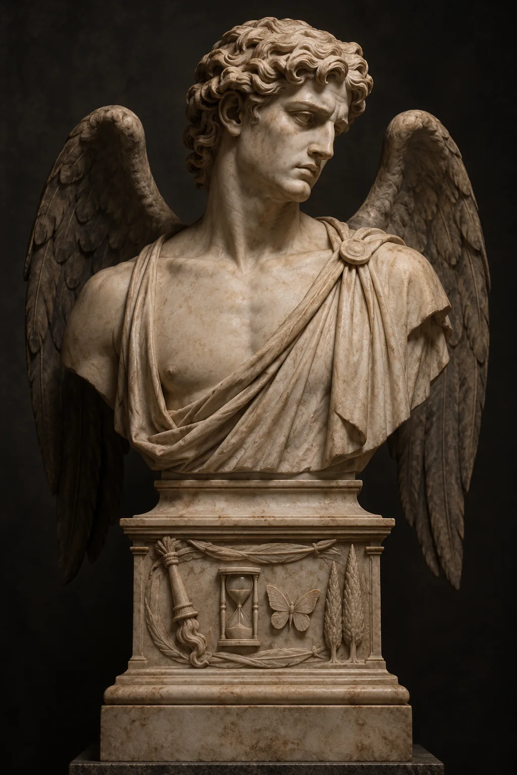 Generated sculpture portrait of Thanatos