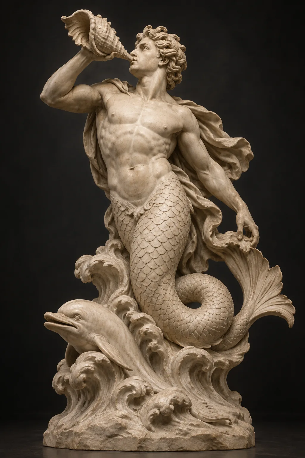 Generated sculpture portrait of Triton