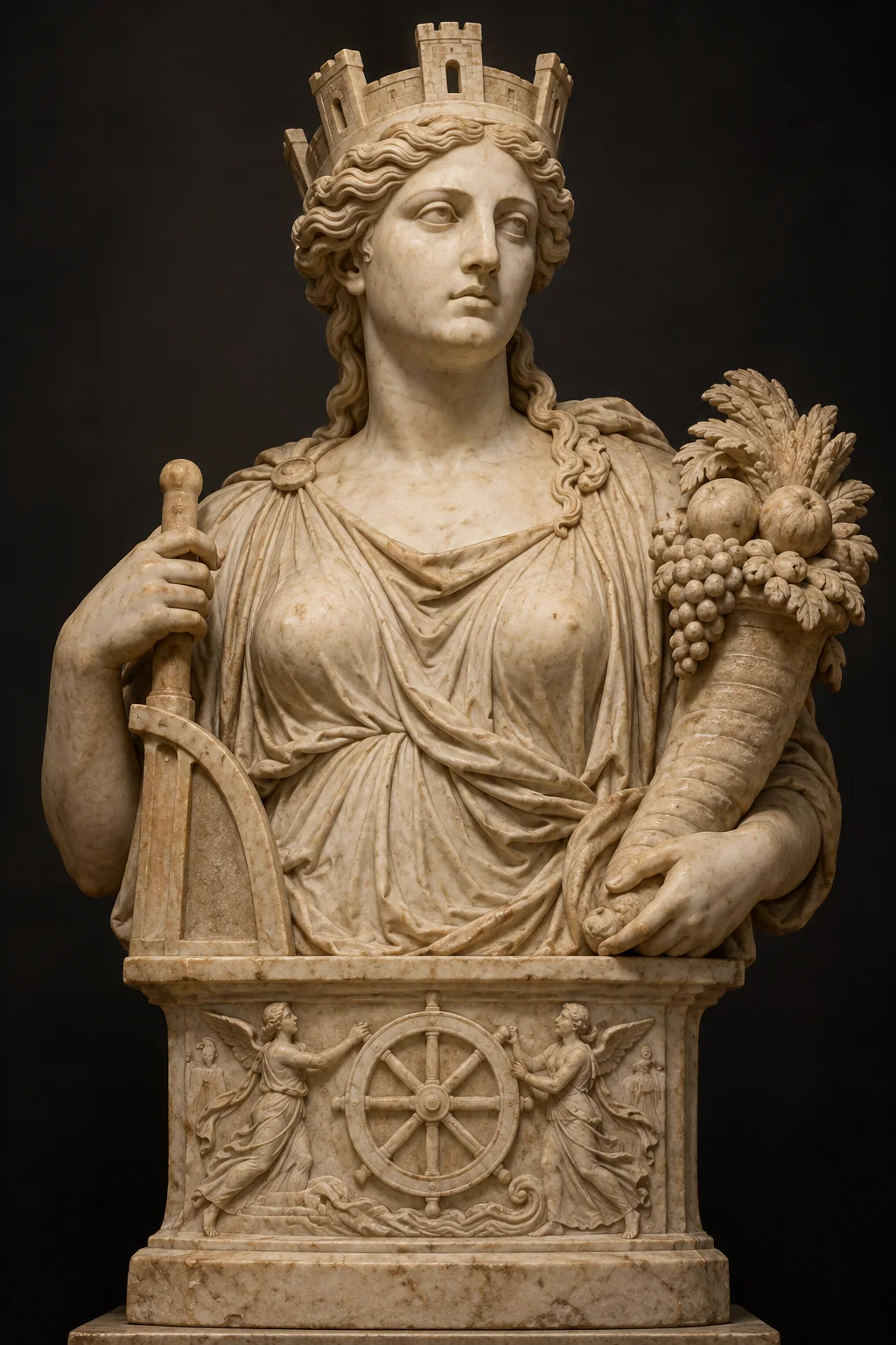 Generated sculpture portrait of Tyche